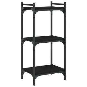 vidaXL Librer&iacute;a de 3 estantes madera de ingenier&iacute;a negro 40x30x86 cm