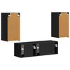 vidaXL Conjunto de mueble para TV de pared 4 pcs Negro
