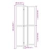 vidaXL Biombo separador de 3 paneles madera maciza Paulownia blanco