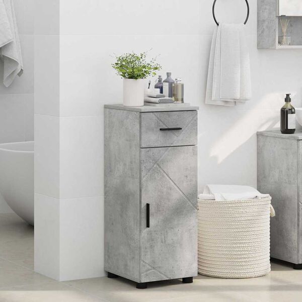 vidaXL Gabinete de Baño con cajón Gris Concreto 30 x 35 x 80 cm