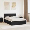 vidaXL Estructura de cama Negro 160 x 200 cm Madera Ingenieril