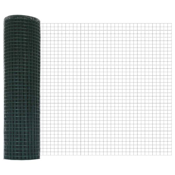 vidaXL Cerca de Alambre Soldado Verde 0.6 x 25 m Acero