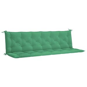 vidaXL Coj&iacute;n de banco de jard&iacute;n tela Oxford verde 200x(50+50)x7 cm