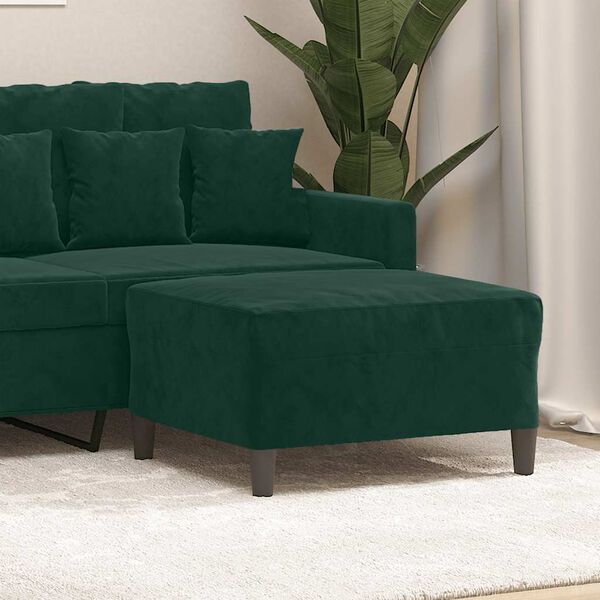vidaXL Reposapi&eacute;s de terciopelo verde oscuro 70x55x41 cm