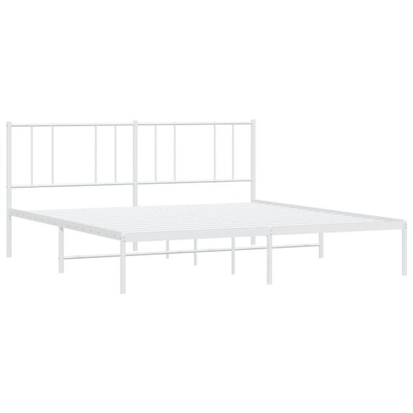 vidaXL Estructura cama sin colchón con cabecero metal blanco 180x200cm
