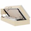 vidaXL Cama de almacenamiento LED con colch&oacute;n Crema 90 x 200 cm Tela