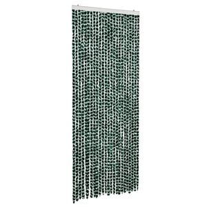 vidaXL Cortina antimoscas chenilla verde y blanco 100x230 cm