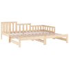 vidaXL Sof&aacute; cama extra&iacute;ble madera maciza de pino 2x(90x190) cm