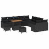 vidaXL Conjunto de sof&aacute; de jard&iacute;n 13 uds. Negro rat&aacute;n sint&eacute;tico