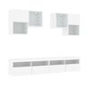 vidaXL Mueble de pared de TV con luces LED 6 piezas blanco