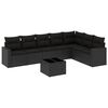 vidaXL Set de sof&aacute;s de jard&iacute;n 8 piezas y cojines rat&aacute;n sint&eacute;tico negro