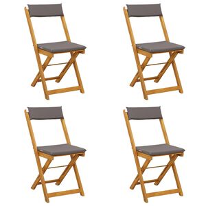 vidaXL Sillas Bistro de Exterior 4 pcs Gris oscuro 40 x 53 x 80 cm