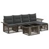 vidaXL Conjunto de sof&aacute;s de jard&iacute;n 6 uds. Gris y Gris Oscuro