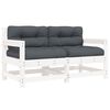 vidaXL Sillones de jard&iacute;n con cojines 2 uds madera maciza pino blanco