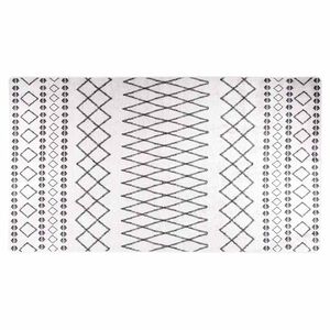 vidaXL Alfombra lavable negro y blanco 190x300 cm