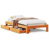 vidaXL Estructura de cama sin colch&oacute;n madera maciza marr&oacute;n 75x190 cm