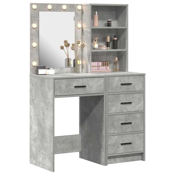 vidaXL Mesa de tocador con cajón 2 pcs Gris 50 x 41 x 135 cm