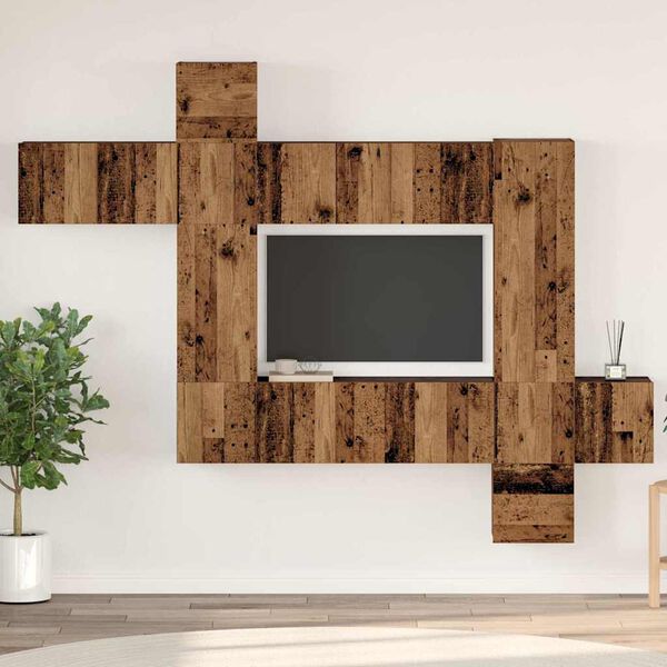 vidaXL Conjunto de mueble de TV 10 pcs Madera envejecida