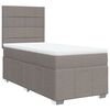 vidaXL Cama box spring con colch&oacute;n tela gris taupe 90x200 cm