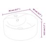 vidaXL Lavabo redondo de cerámica blanco 40x14,5 cm