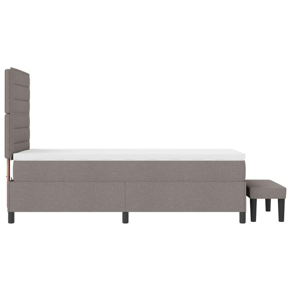 vidaXL Cama tipo Box Spring con colch&oacute;n Taup&eacute; 90 x 190 cm tela