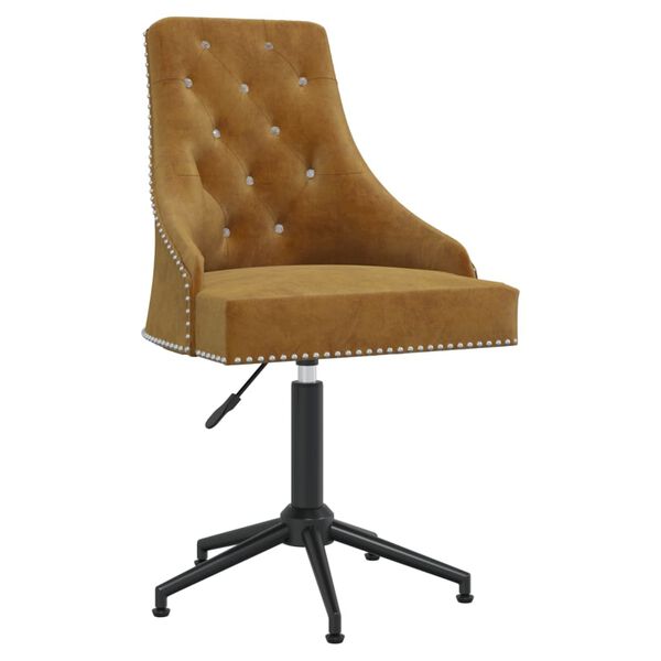 vidaXL Silla de comedor giratoria de terciopelo marrón