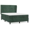 vidaXL Cama box spring con colch&oacute;n terciopelo verde oscuro 140x190 cm