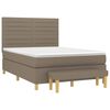 vidaXL Cama box spring con colch&oacute;n tela gris taupe 140x190 cm