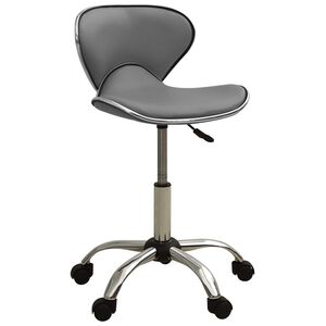vidaXL Silla de oficina de cuero sint&eacute;tico gris