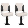 vidaXL Asientos de barco con pedestal 2 uds altura ajustable 360&deg;