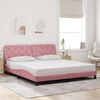 vidaXL Estructura de cama sin colch&oacute;n terciopelo rosa 180x200 cm