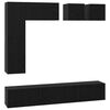 vidaXL Conjunto de mueble de TV 8 uds. Roble Negro