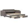 vidaXL Sof&aacute; cama nido con cajones tela gris taupe 100x200 cm