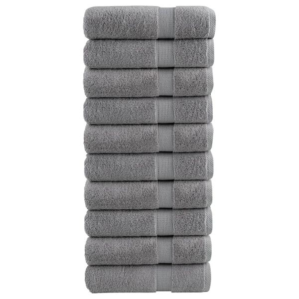 vidaXL Toallas de baño SOLUND 10 uds gris 100x150 cm 600 gsm