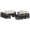 vidaXL Conjunto de sof&aacute;s de jard&iacute;n 13 uds. Negro y Blanco Crema