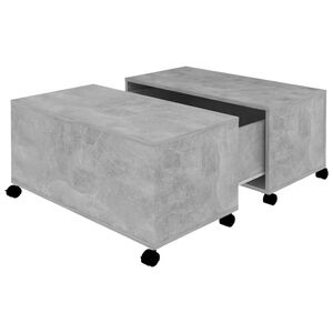 vidaXL Mesa de centro madera contrachapada gris hormig&oacute;n 75x75x38 cm