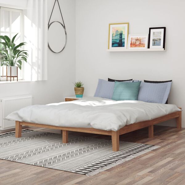 vidaXL Estructura de cama madera de teca maciza 160x200 cm