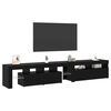 vidaXL Gabinete de TV con LED 2 pcs Roble Negro 230 x 36,5 x 40 cm
