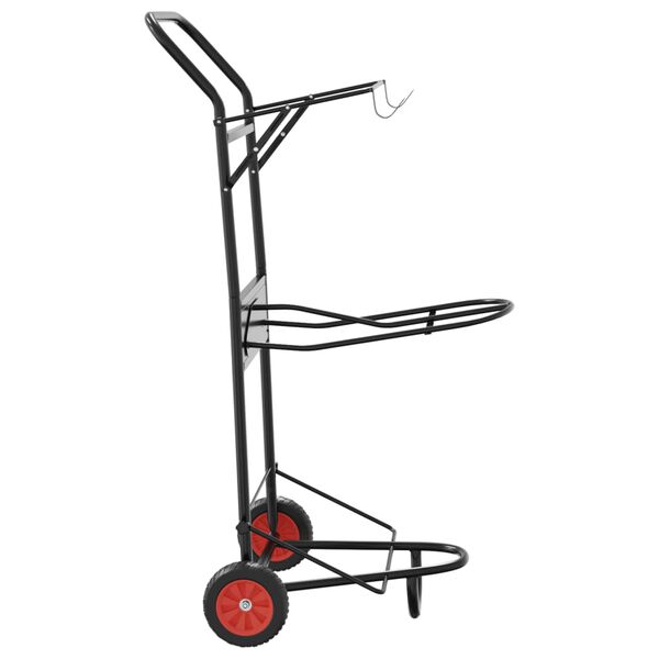 vidaXL Carrito de silla de montar plegable acero negro