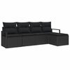 vidaXL Juego de Sof&aacute; 5 uds. Negro rat&aacute;n sint&eacute;tico