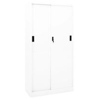 vidaXL Armario de oficina puerta corredera acero blanco 90x40x180 cm