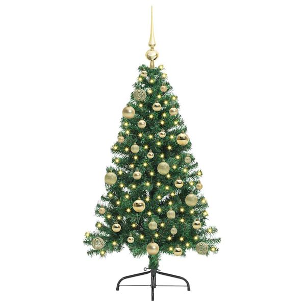 vidaXL Árbol de Navidad Artificial Preiluminado Verde 120 cm PVC