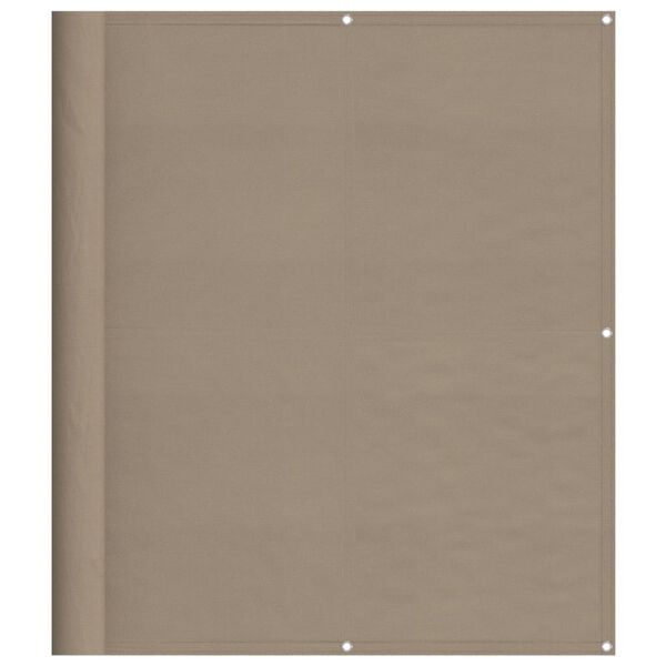 vidaXL Pantalla de balc&oacute;n 100% poli&eacute;ster Oxford taup&eacute; 120x800 cm