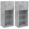 vidaXL Muebles de TV con luces LED 2 uds gris hormig&oacute;n 40,5x30x90 cm