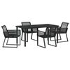 vidaXL Conjunto de Comedor de Jard&iacute;n 5 uds. Negro