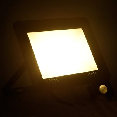 vidaXL Foco LED con sensor 100 W blanco cálido
