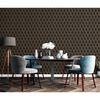 DUTCH WALLCOVERINGS Papel pintado Geometric negro y dorado