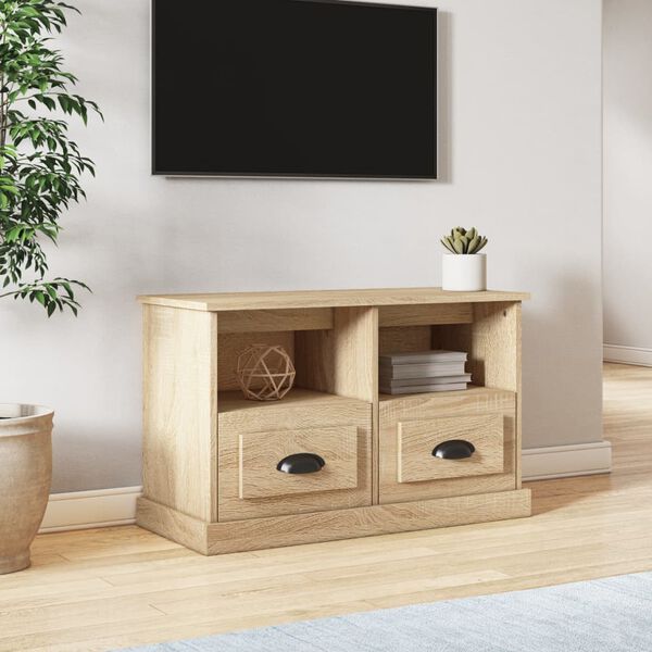 vidaXL Mueble para TV madera contrachapada roble Sonoma 80x35x50 cm