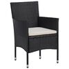 vidaXL Muebles de jardín 3 piezas ratán sintético y vidrio negro