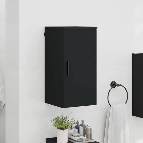vidaXL Gabinete de Ba&ntilde;o Montaje en la pared Negro 30 x 31,5 x 61 cm